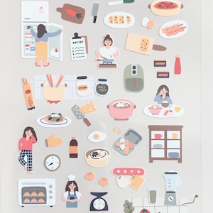 Suatelier home vlog cooking planner sticker, journal sticker, craft supplies