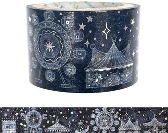 Cinta washi/cinta adhesiva/planificador/diario/material para manualidades del parque de atracciones Shinzi Katoh de noche