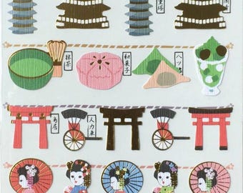 Japan theme stickers ,Kyoto sticker world travel series planner sticker, journal sticker, craft supplies
