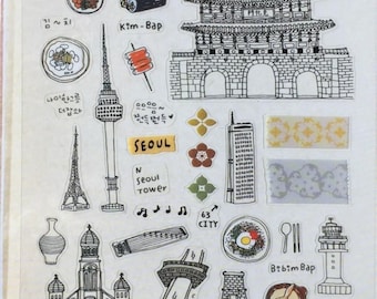 Suatelier Korea Seoul world travel series planner sticker, journal sticker, craft supplies