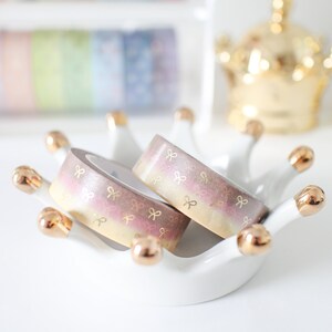 Neabowlitan Gold Foil Bow Washi Tape - Bow/Ribbon/Planner Goods/Stationery/Washitape/Craft/Plannergirl/