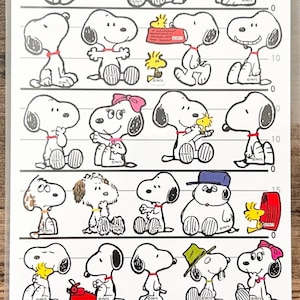 Peanuts Snoopy 4 Size Stickers, craft supply,scrapbooking supply, planner D