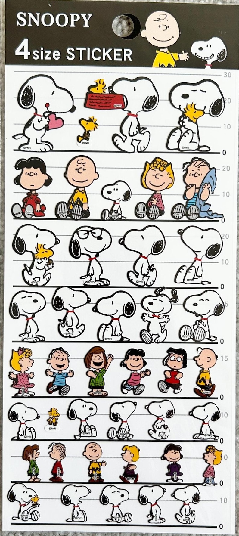 Peanuts Snoopy 4 Size Stickers, craft supply,scrapbooking supply, planner C