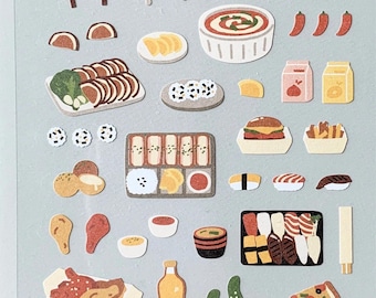 Suatelier Korea party food sushi food trip series planner sticker, journal sticker, craft supplies