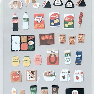 Suatelier convenience store food food trip series planner sticker, journal sticker, craft supplies