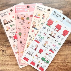 Peanuts Snoopy Masking stickers, craft supply, planner sticker