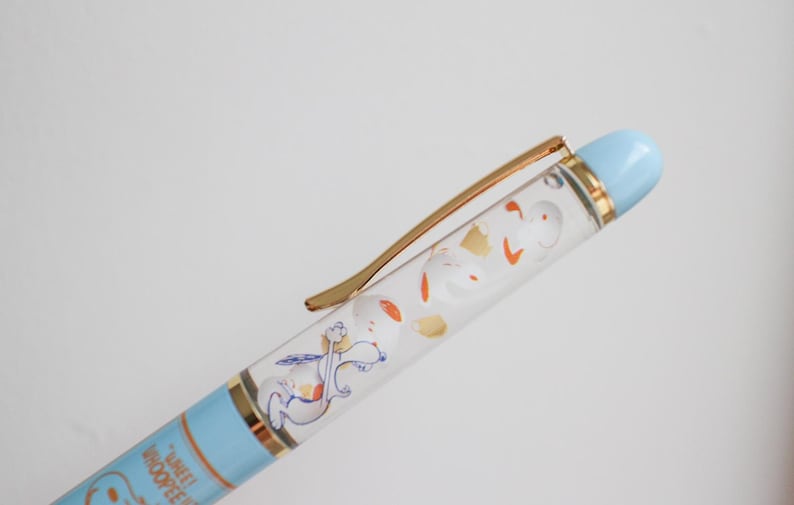 Floating Peanuts Snoopy Gel Pen Ballpoint Pen, craft supplies, stationery Light Blue