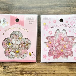 Peanuts Snoopy Sakura Cherry Blossom Seal Stickers Flake, craft supply