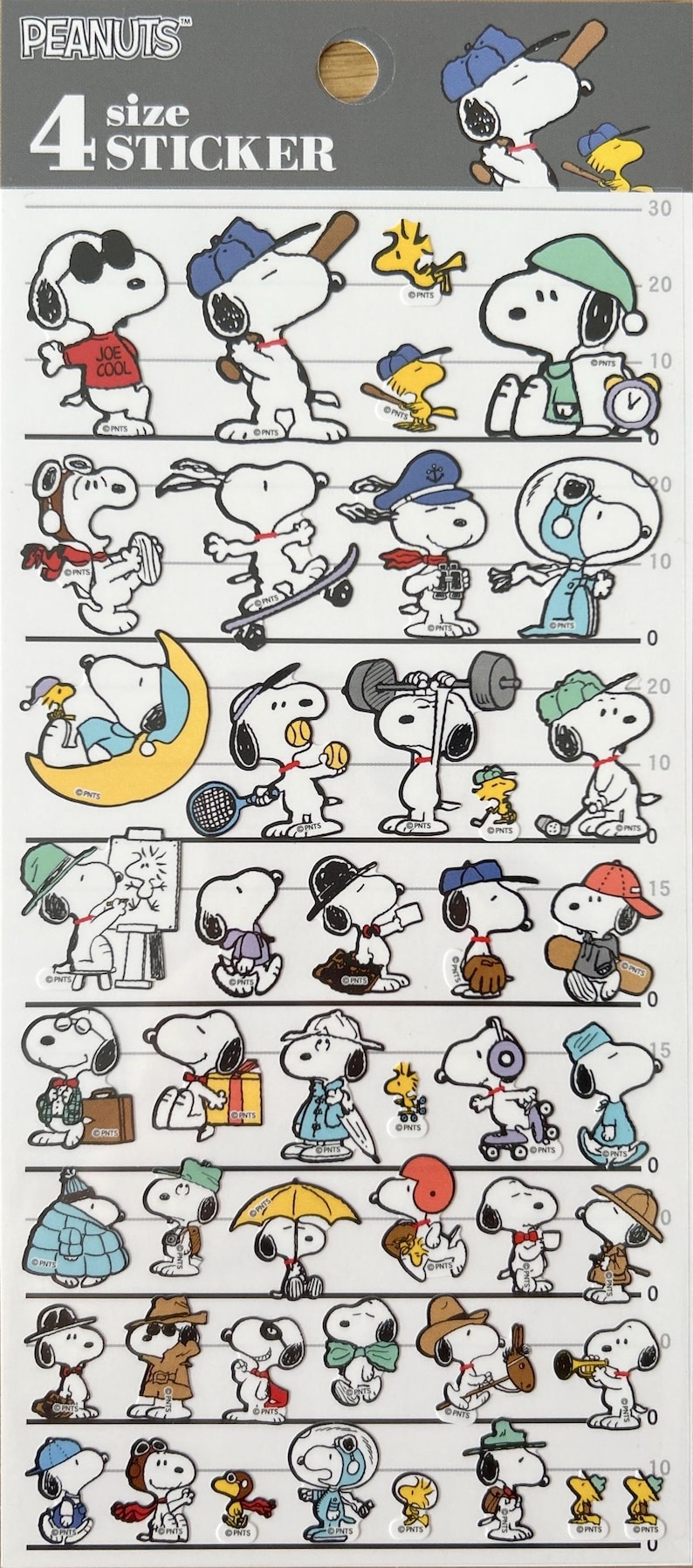 Peanuts Snoopy 4 Size Stickers, craft supply,scrapbooking supply, planner A