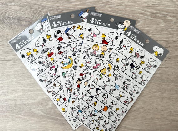 Peanuts Snoopy 4 Size Stickers, craft supply,scrapbooking supply, planner