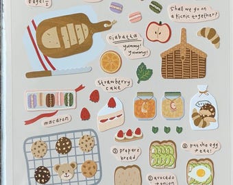 Suatelier I like bread bakery series planner sticker, journal sticker, craft supplies