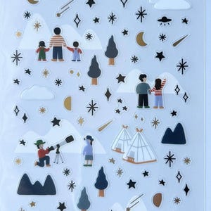 Suatelier see the stars relax planner sticker, journal sticker, craft supplies