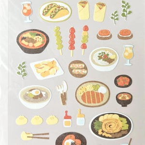 Suatelier Korea food steak dumpling food trip series planner sticker, journal sticker, craft supplies