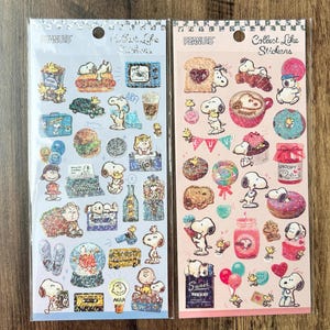 Snoopy glitter stickers, craft supply,stationery supply, planner sticker