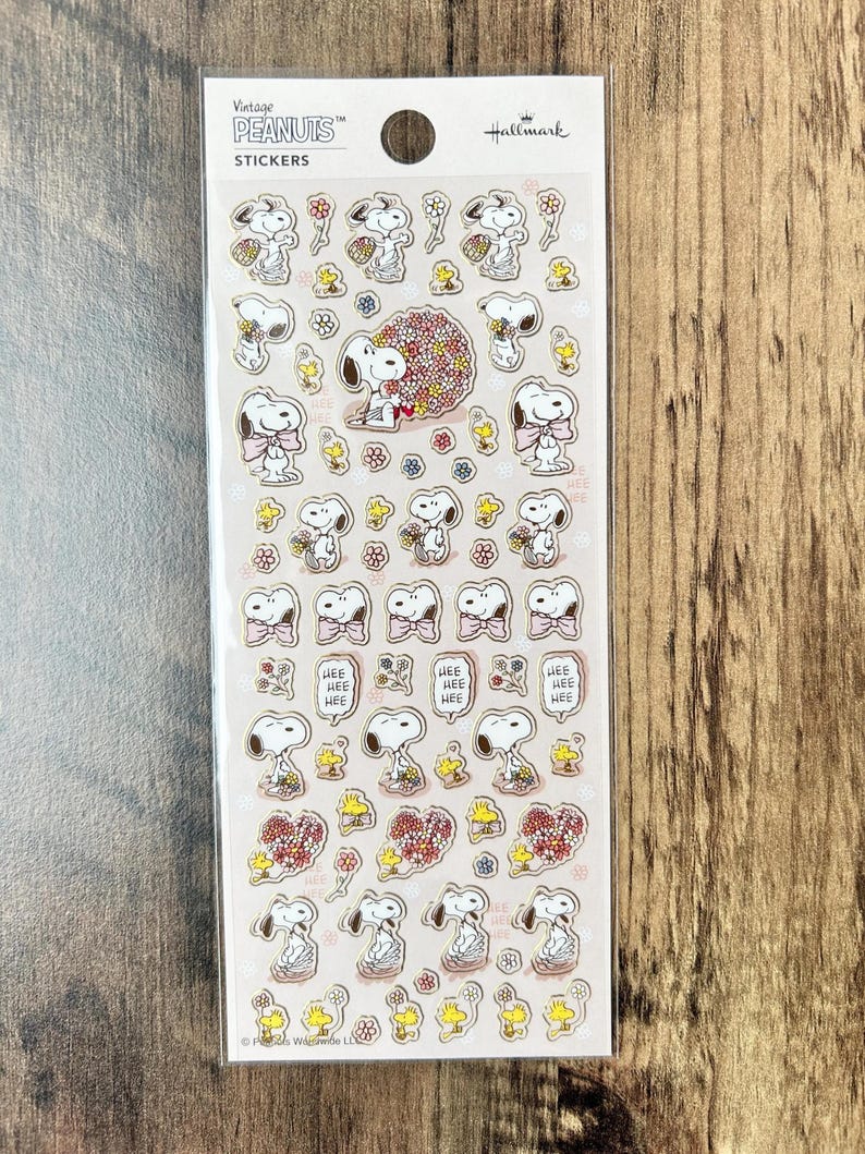 Japan Hallmark Peanuts Snoopy Foil Seal Stickers, Craft Supply, Planner ...
