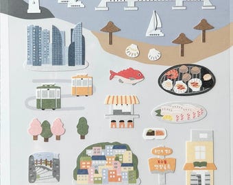 Suatelier Korea Busan world travel series planner sticker, journal sticker, craft supplies