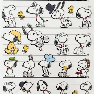 Peanuts Snoopy 4 Size Stickers, craft supply,scrapbooking supply, planner B