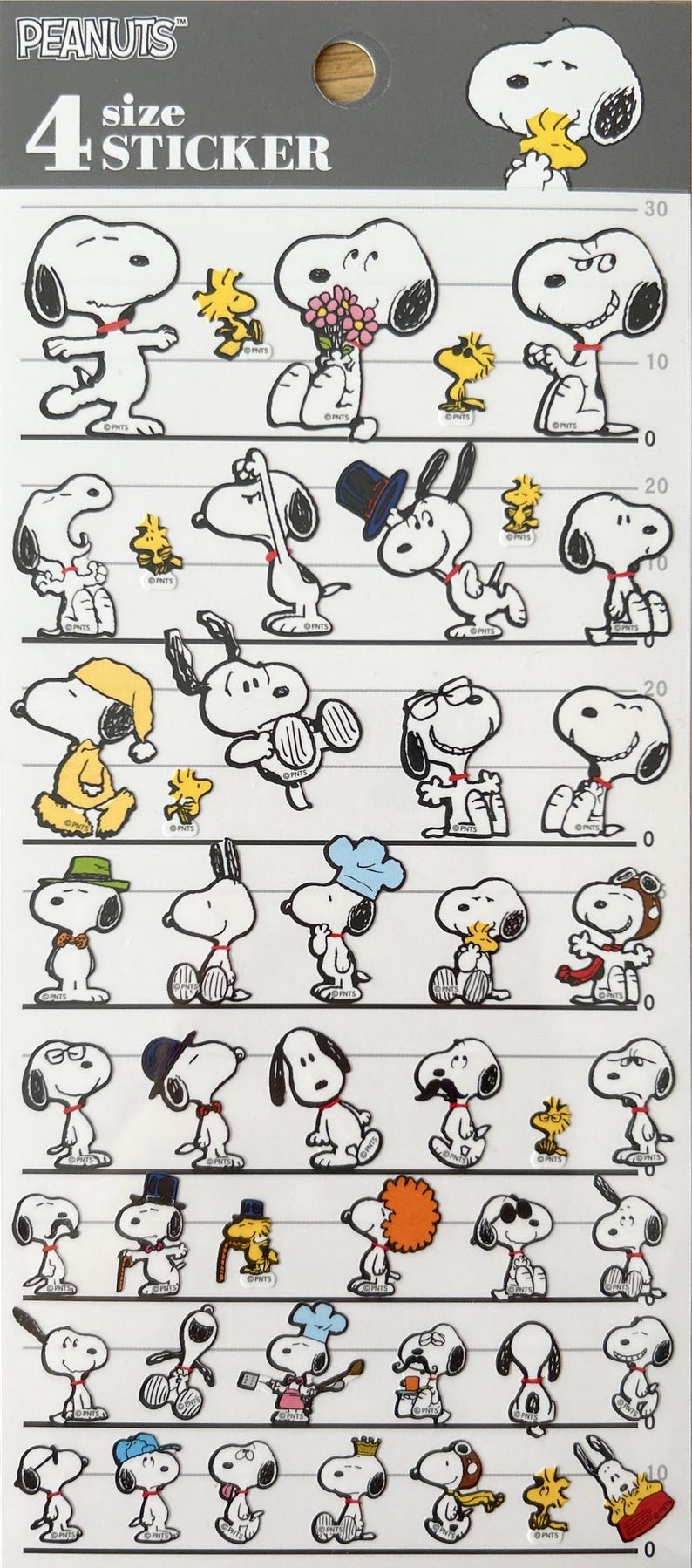Peanuts Snoopy 4 Size Stickers, craft supply,scrapbooking supply, planner B