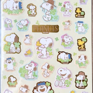 Peanuts Snoopy and Friends Clover Foil Seal Stickers, craft supply,stationery supply, planner sticker