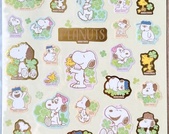 Peanuts Snoopy and Friends Clover Foil Seal Stickers, craft supply,stationery supply, planner sticker