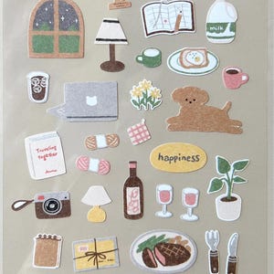 Suatelier small happiness home daily vlog me time planner sticker, journal sticker, craft supplies