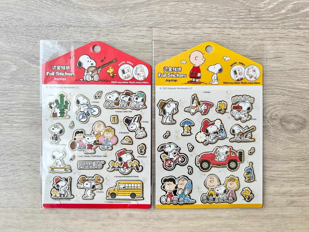 Peanuts Snoopy Foil Stickers, Craft Supply, Planner Sticker - Etsy