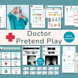 Doctor Pretend Play Set, Dramatic Play, Role Play, Home School, Classroom | DIGITAL DOWNLOAD