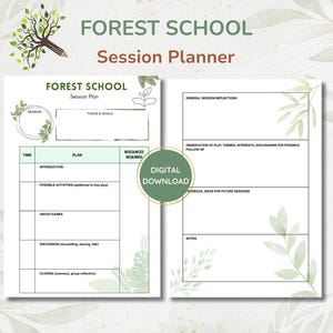 Lektionsplanerare för skogsskolan | Naturbaserad utomhuspedagogik utskrivbar | Skogsundervisning för barn | Direkt nedladdning