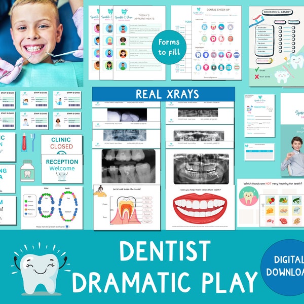 Dentist Clinic Dramatic Play, Pretend Dentist, Dental Role Play, Classroom, Homeschool, Montessori| DIGITAL DOWNLOAD