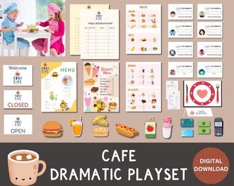 Cafe Restaurant Dramatisches Spiel, Rollenspiel, Homeschool, Klassenzimmer Aktivität, Montessori | DIGITALER DOWNLOAD