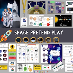 Space Dramatic Play Set: Astronaut Role Play, Montessori Learning (Digital Download)