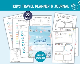 Kid's Travel Planner & Journal | USA/UK versions | Digital Download | Print at home