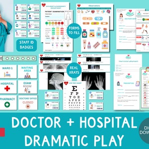 Doctor Clinic/Hospital Dramatic Play, Pretend Play, Homeschool, Classroom, Role Play | DIGITAL DOWNLOAD