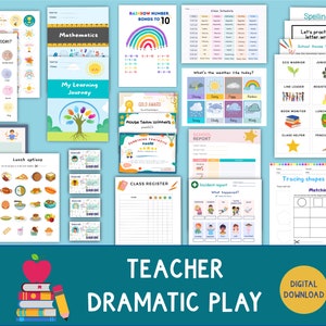 Teacher Dramatic Play, Pretend Play, School role play, Homeschool, Classroom, Montessori | DIGITAL DOWNLOAD