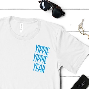 Bügelbild "Yippie Yippie Yeah"  / Flock / neon blau, neon gelb, neon pink / DIY / Patch