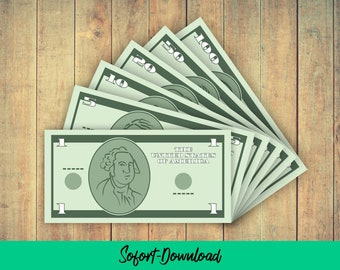 Play money "dollar" bills for printing yourself for children's play shop, instant digital download