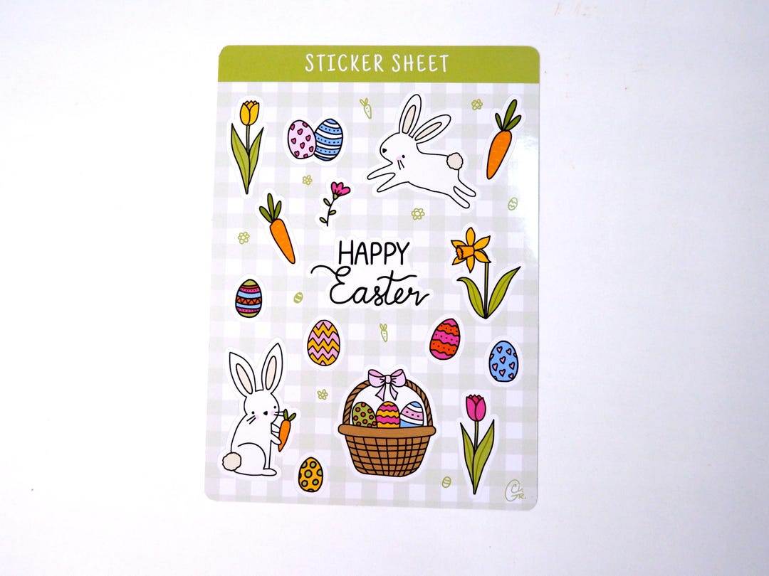 Happy Easter Sticker Sheet, Journal Stickers, Calendar, Planner ...
