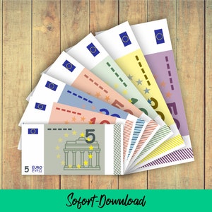 Play money "Euro notes" to print out yourself for children's shops, digital instant download