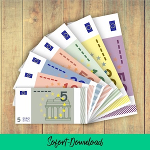 Spielgeld "Euroscheine" zum selber ausdrucken für Kinderkaufladen, digitaler Sofortdownload