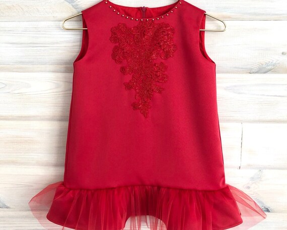 girls size 8 red dress