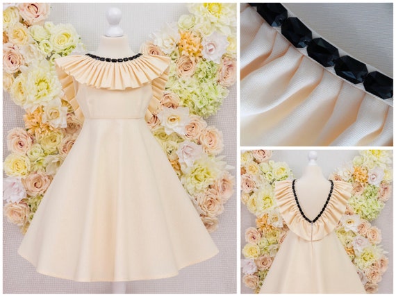 Orange Junior Bridesmaid Dress Boho Flower Girl Dress Etsy