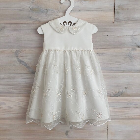 satin baptism dress