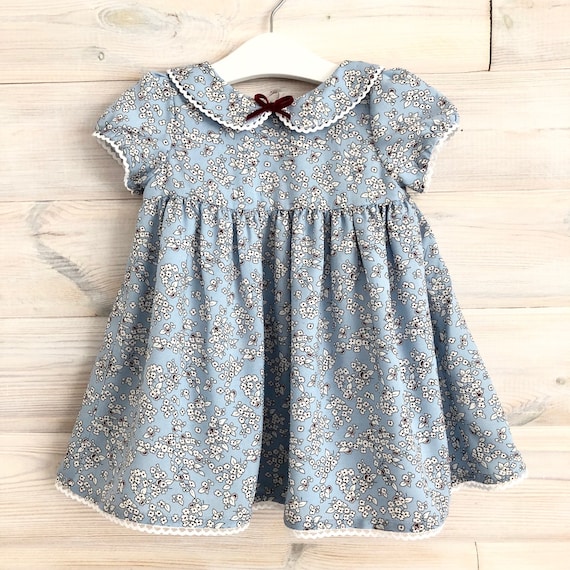 baby girl blue floral dress