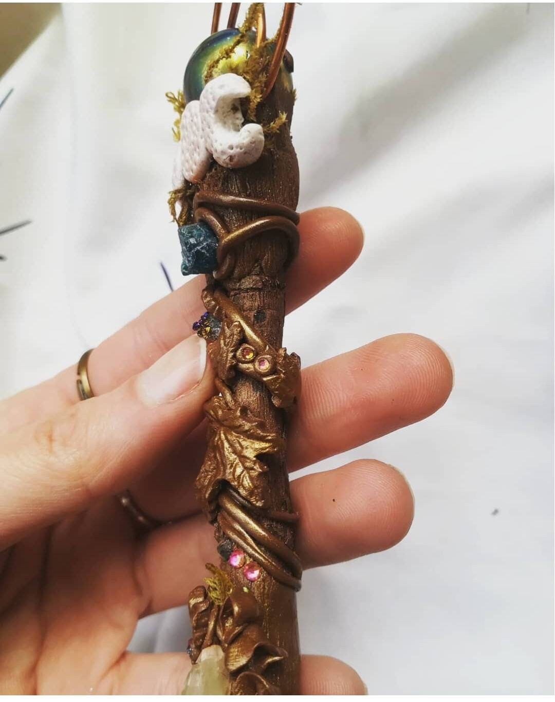 Druid's Wand Crystal Wand Magic Wand Crystal Druid Wand Etsy