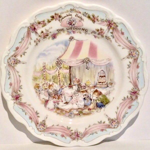 Brambly Hedge The Wedding bone china plate, Royal Doulton bone china plate, Brambly Hedge collectors plate, Wedding gift, bone china plate