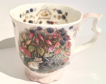 Gobelet automne Brambly Hedge, grand gobelet Brambly Hedge, tasse automne Royal Doulton, tasse automne mûre en porcelaine tendre