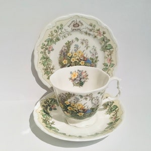 Brambly Hedge Spring trio,Royal Doulton Brambly Hedge full sized bone china trio, Brambly Hedge Spring mice cup, Spring mouse china