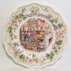 Brambly Hedge Store Stump plate, Brambly Hedge bone china plate, Royal Doulton The Store Stump plate, Doulton wall plate