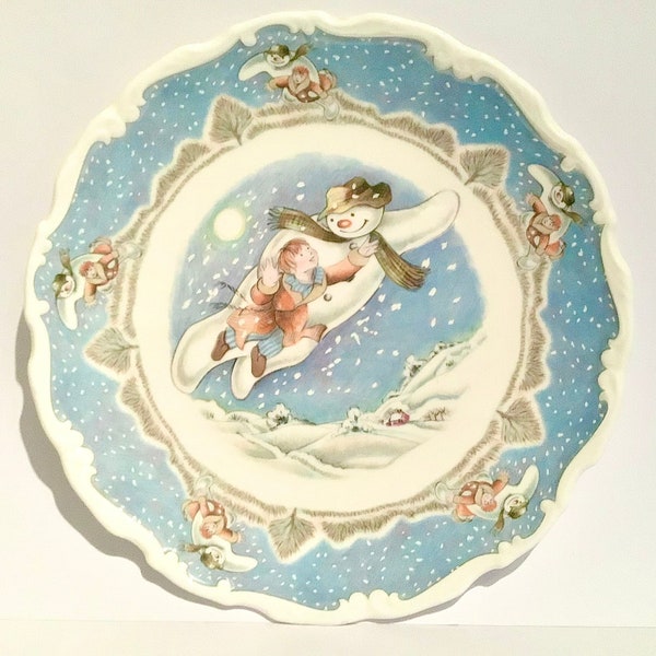 The Snowman plate, Royal Doulton Walking in the air plate, Doulton bone china plate, The Snowman collectors plate, Snowman cabinet plate