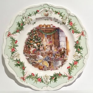 Reserved for B…Brambly Hedge Midwinter’s Eve plate, Royal Doulton Brambly Hedge, Brambly Hedge Winter plate, bone china Christmas plate